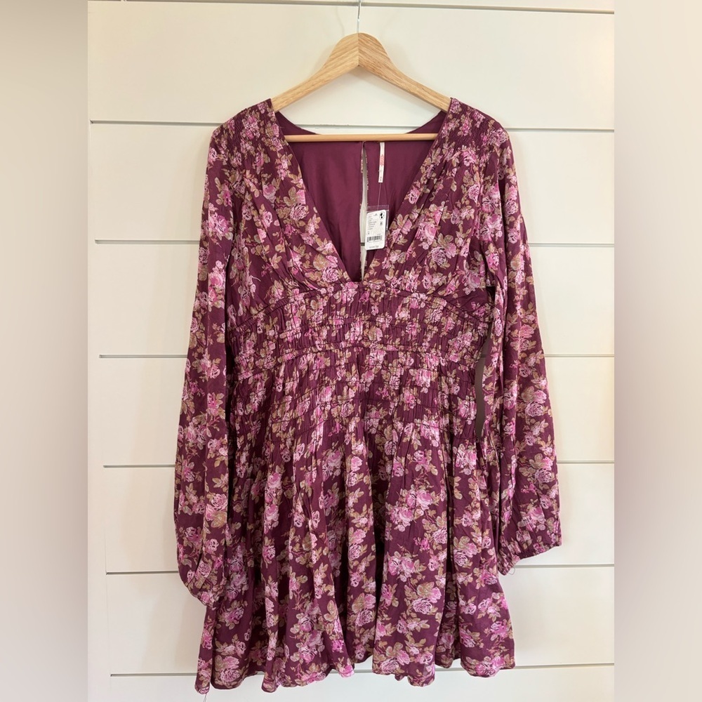 Free People Keep You Mini Dress in Berry Combo NWT - Picture 4 of 5